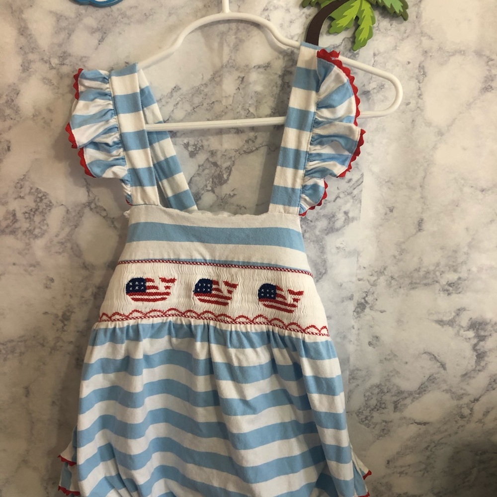 Fourth of July whale romper